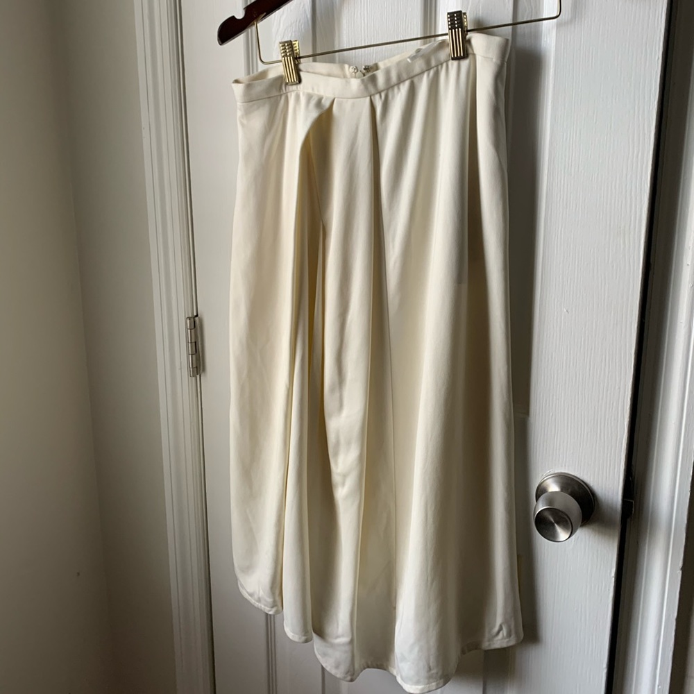 Small Tibi Below Knee Cream skirt